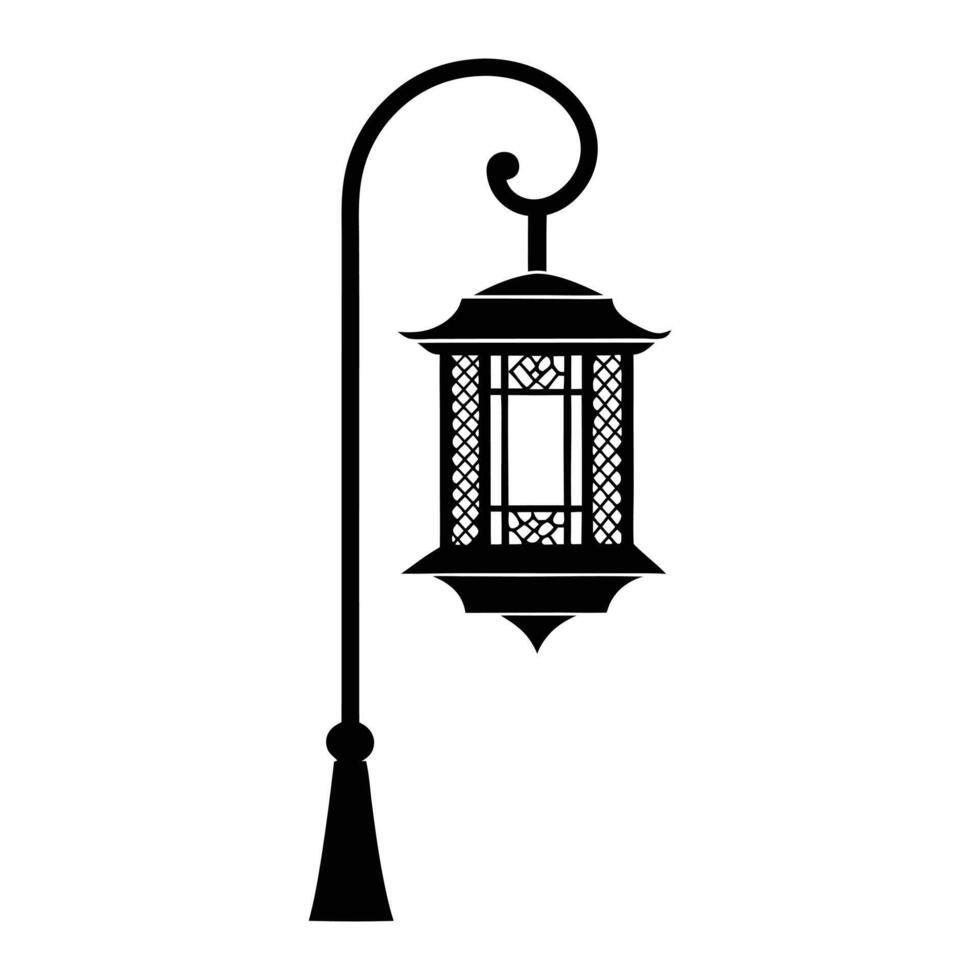 a black and white illustration of a street lamp vector
