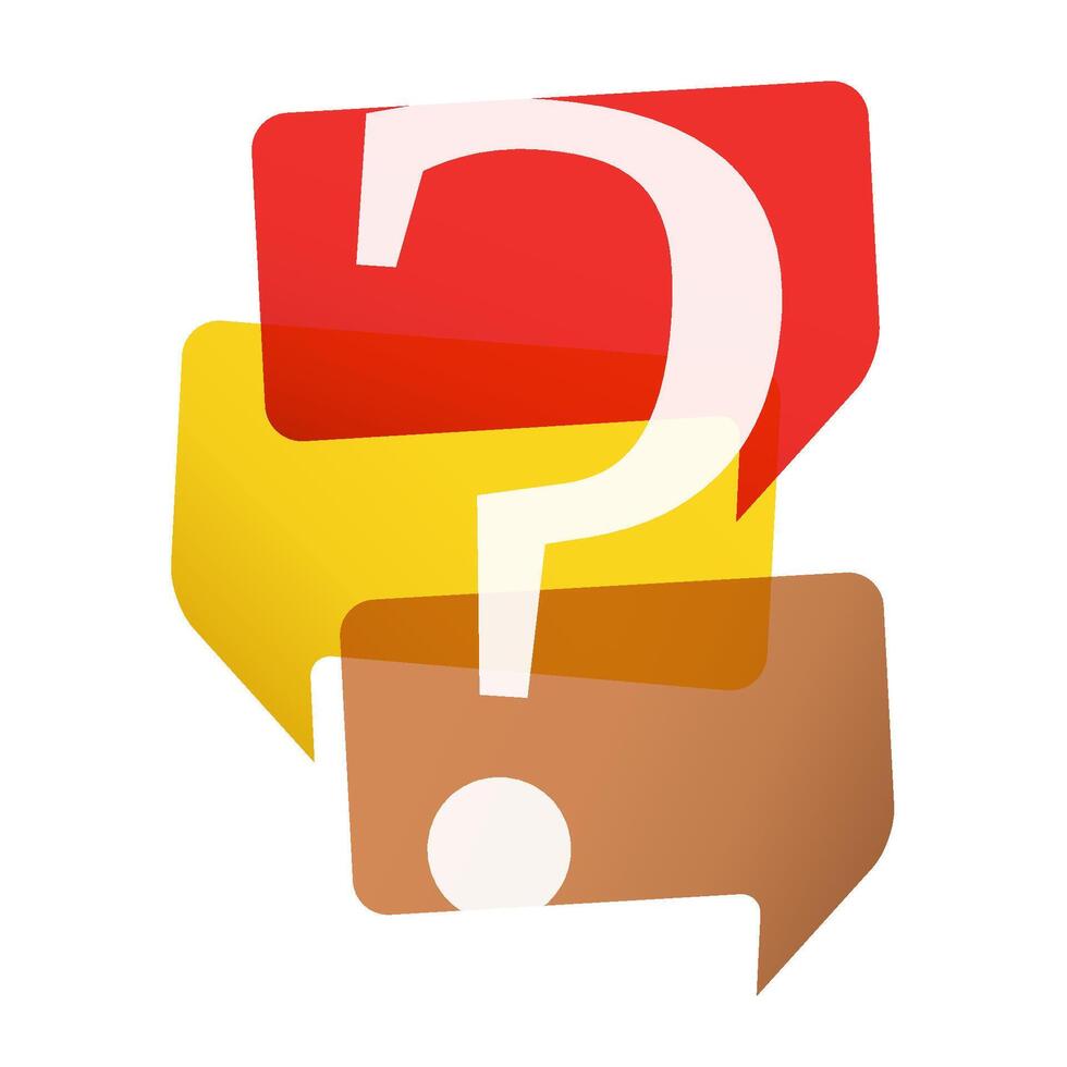 Three speech bubbles with question mark vector