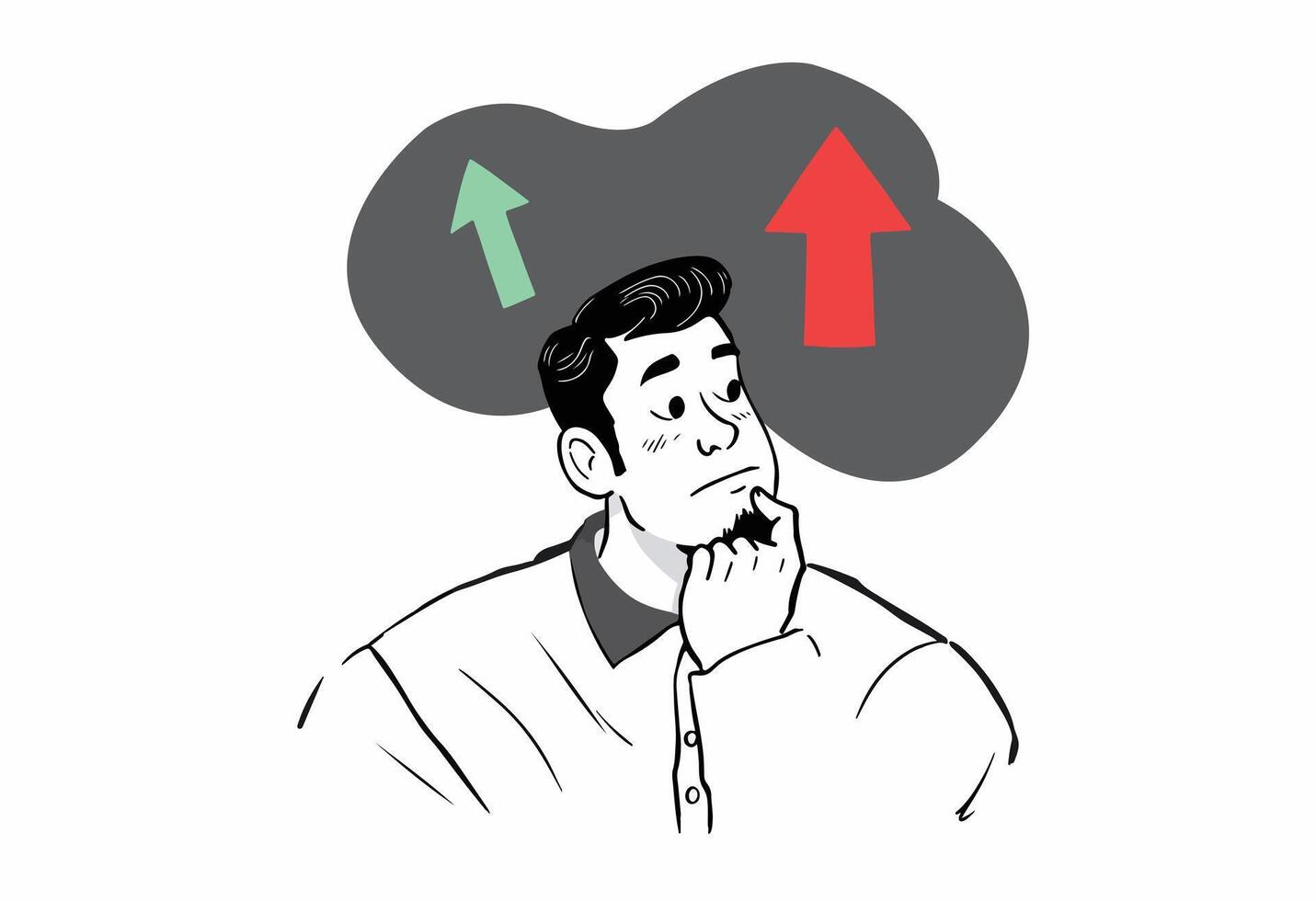 Decision Making Dilemma - Pros and Cons Concept Illustration vector