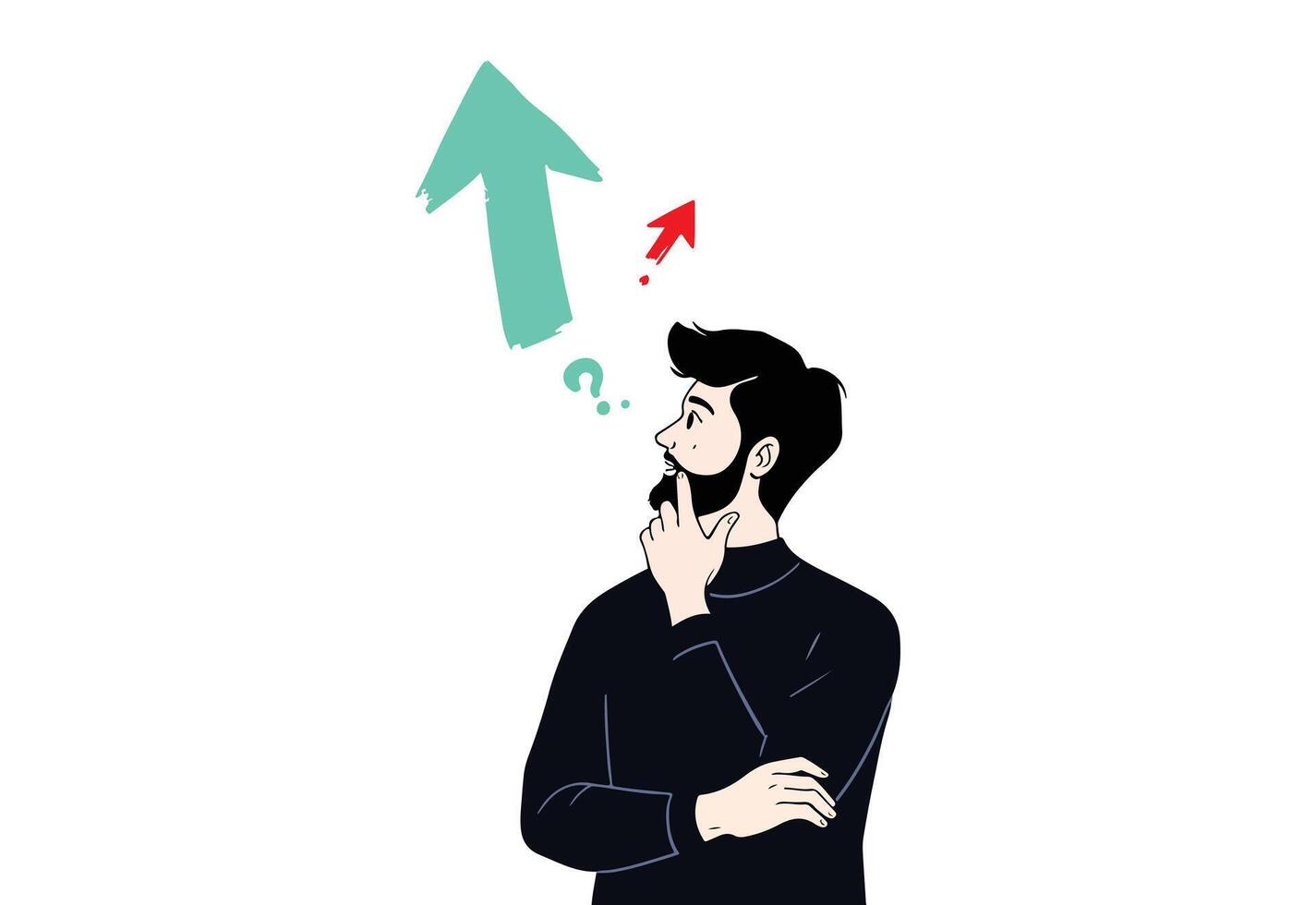 Decision-Making Concept - Choosing the Right Path Illustration vector