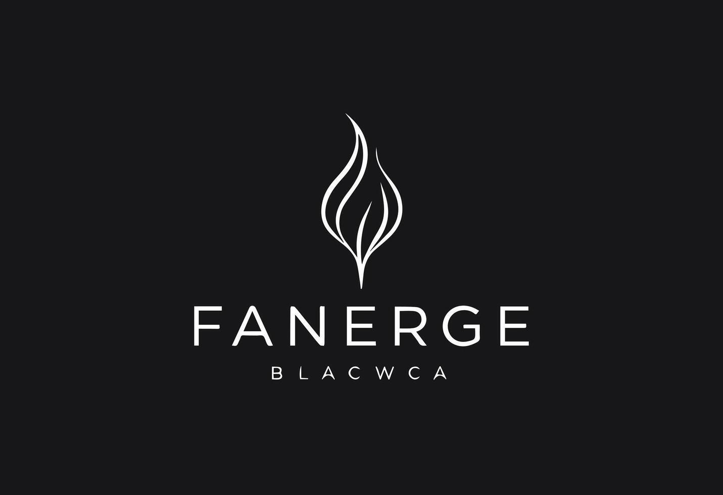 Elegant Minimalist Logo with Flame Symbol and Modern Typography vector