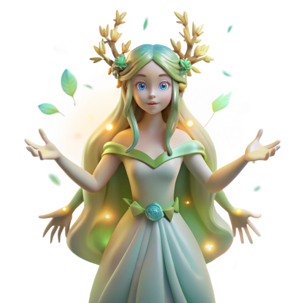 serene rustic wonderful rustic stunning artistic 3D Render of a Fairytale Nature Spirit high resolution professional high resolution png
