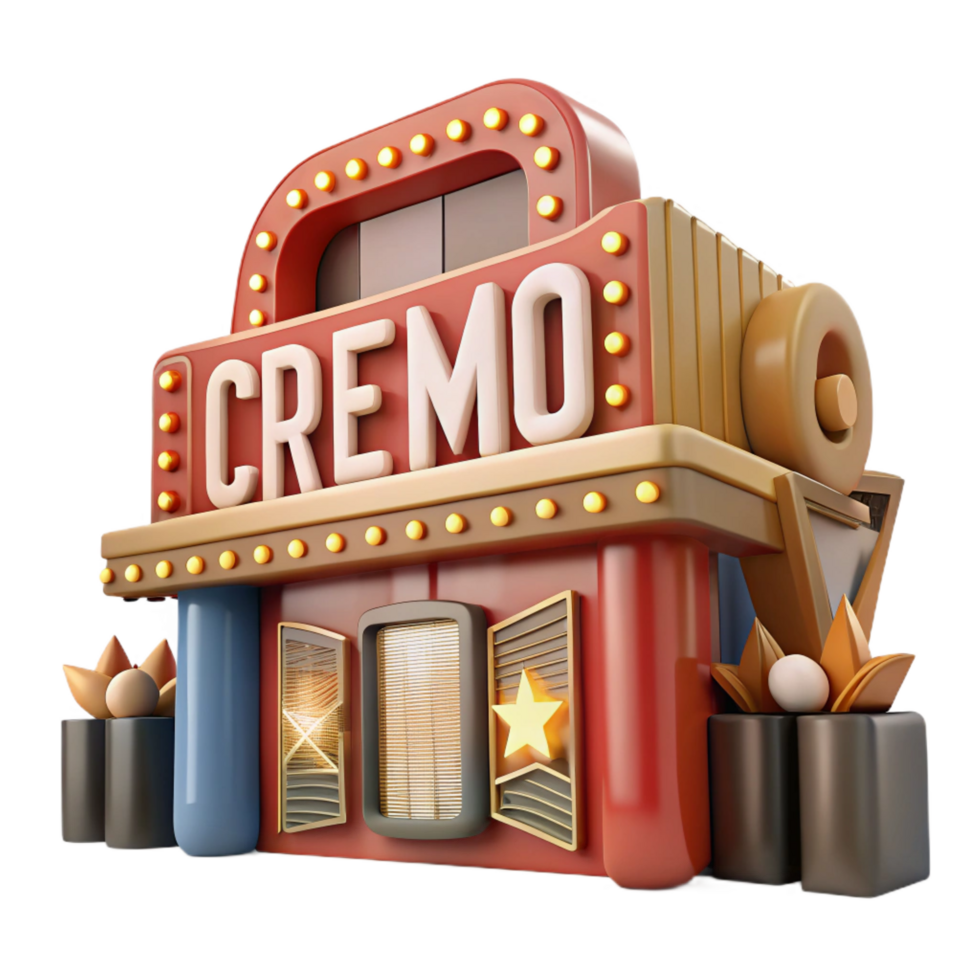 magnificent creative vibrant artistic wonderful artistic Retro 3D Building Illustration premium exclusive high quality png