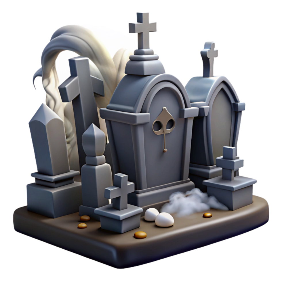 beautiful creative serene classic serene rustic Spooky 3D Graveyard Illustration genuine original premium png