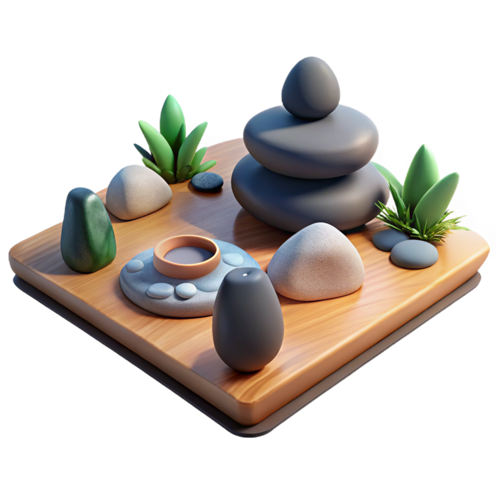 wonderful vintage serene vintage impressive traditional Serene 3D Zen Garden Illustration high resolution premium high quality png