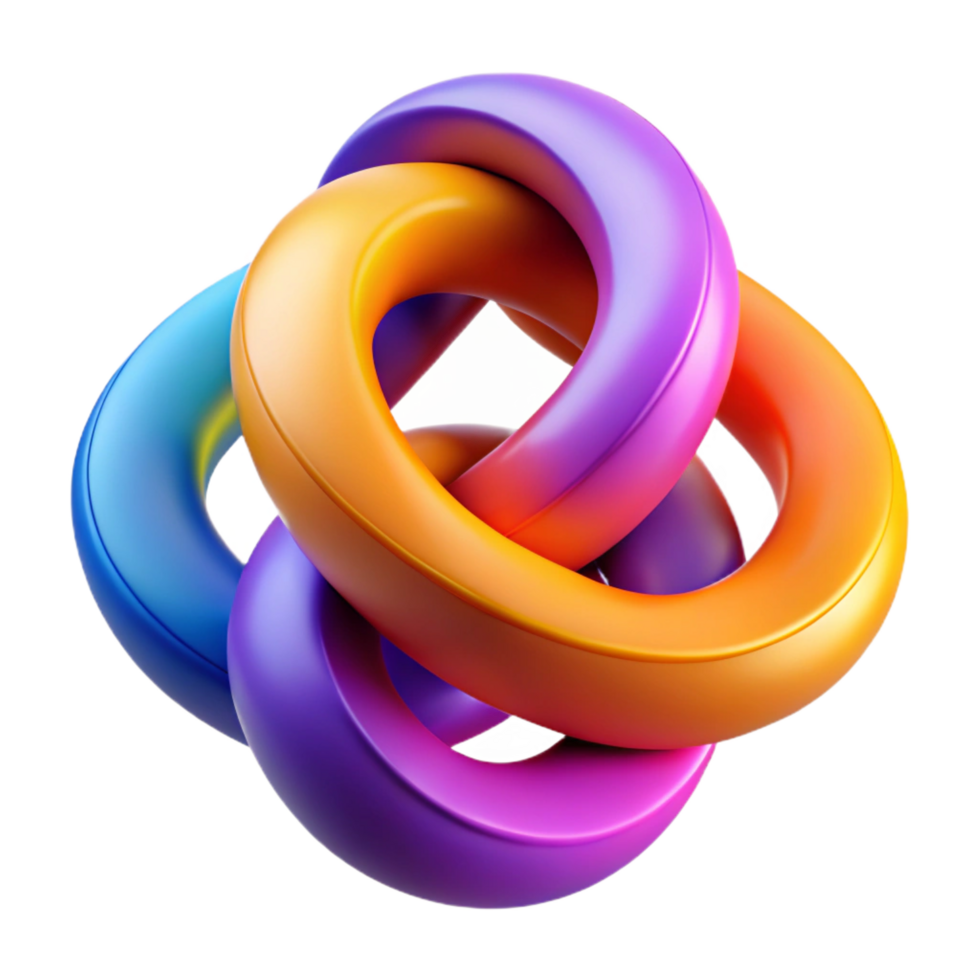 magnificent minimalist elegant contemporary stunning artistic Abstract 3D Interlocking Rings genuine genuine 4K png