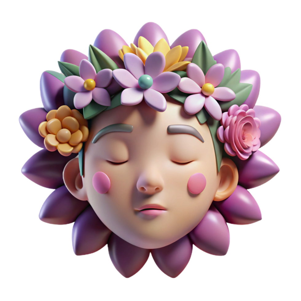 beautiful rustic serene abstract beautiful vintage 3D Render Peaceful Flower Child authentic genuine genuine png