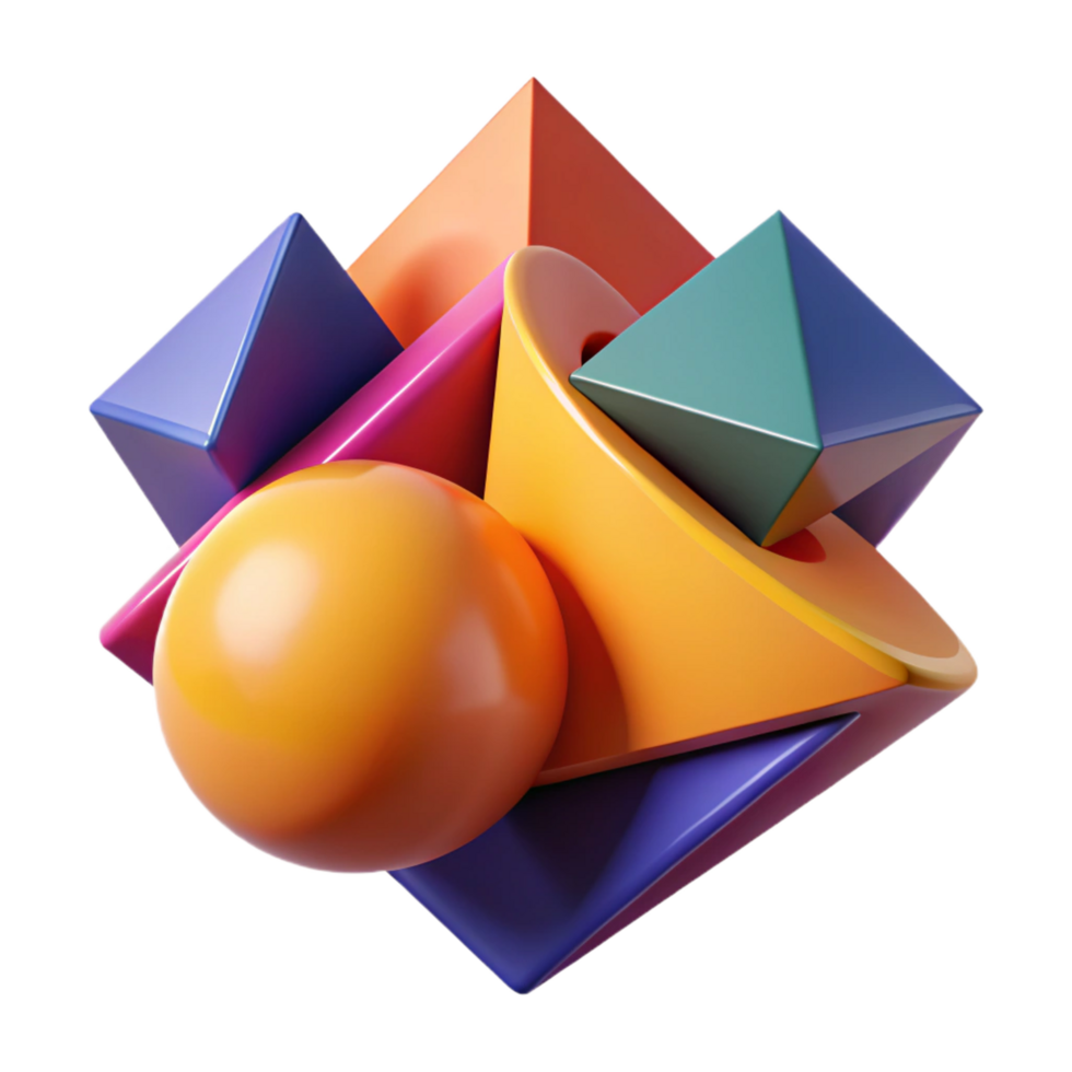 dramatic classic impressive classic magnificent traditional Abstract 3D Geometric Shapes premium authentic professional png