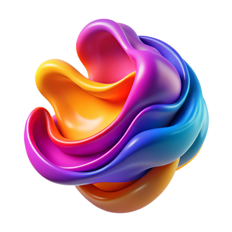 elegant classic dramatic classic impressive classic Abstract 3D Rainbow Fluid Form detailed exclusive high resolution png