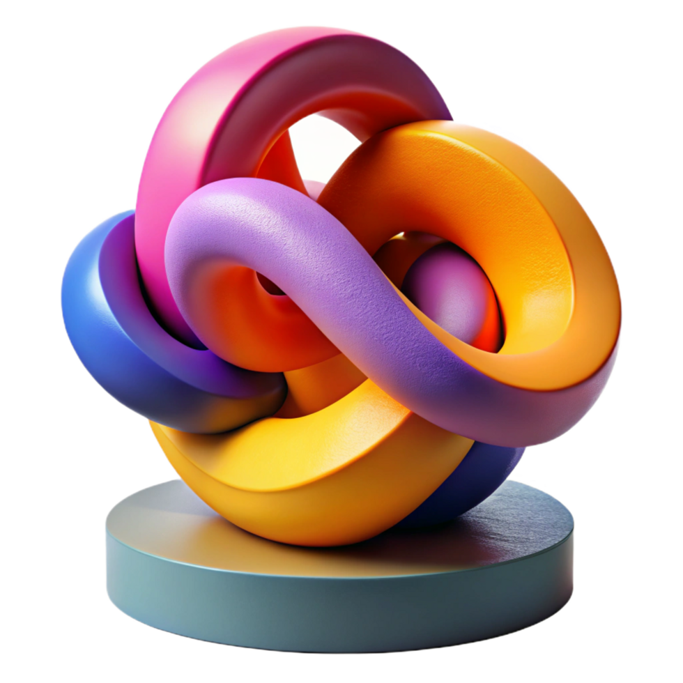 stunning contemporary vibrant minimalist wonderful contemporary Abstract 3D Render Colorful Knot authentic 4K genuine png