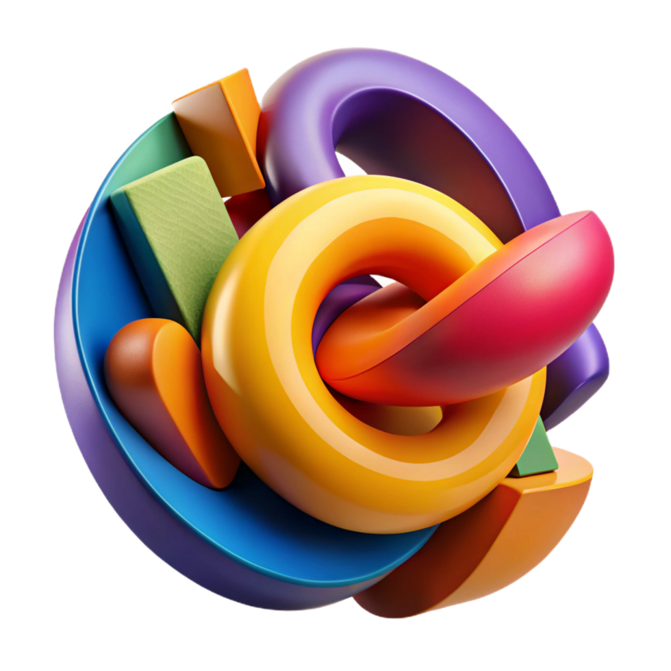 impressive classic Vibrant 3D Abstract Knot Illustration genuine png