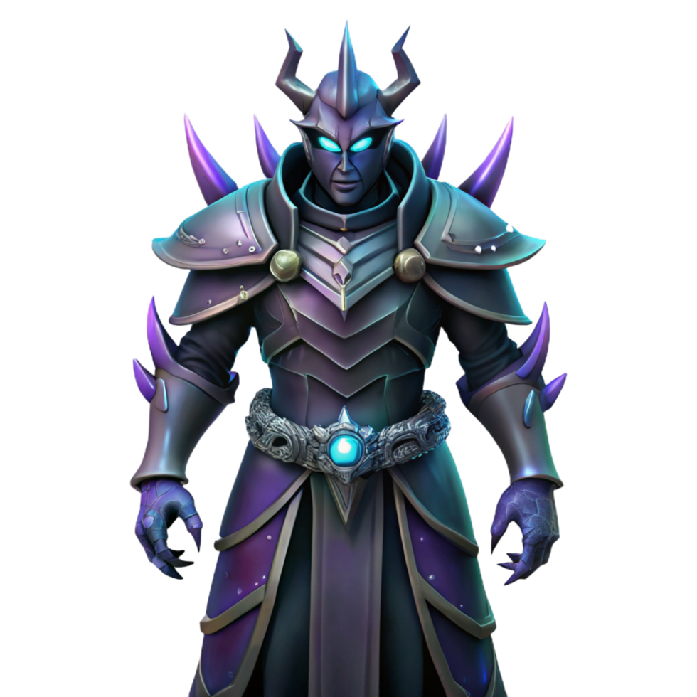 beautiful abstract Dark Sorcerer 3D Render 4K png