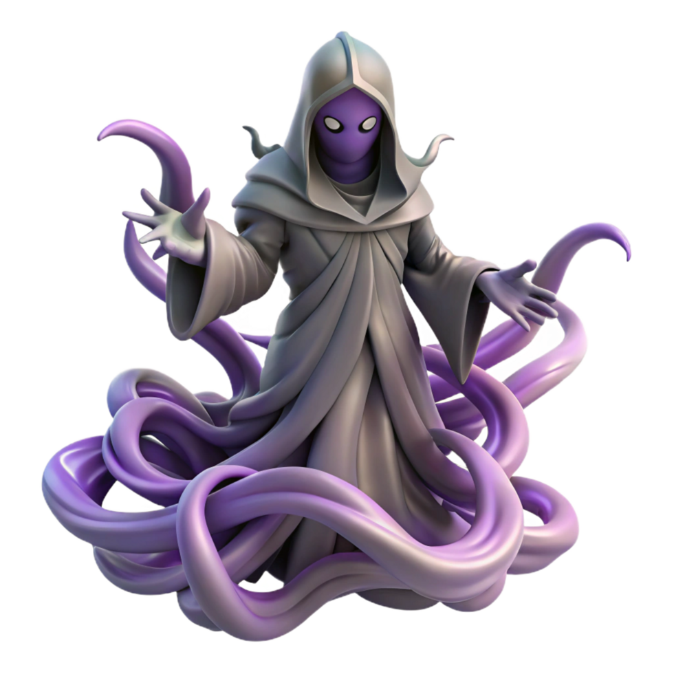 magnificent minimalist vibrant minimalist beautiful minimalist 3D Render Mysterious Hooded Figure authentic professional high quality png