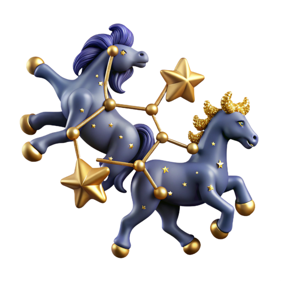 wonderful modern vibrant vintage dramatic classic Gemini Zodiac Constellation 3D Illustration authentic genuine detailed png
