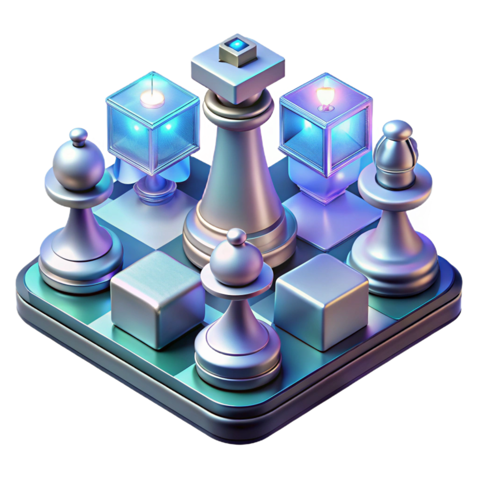 wonderful minimalist serene rustic extraordinary abstract 3D Chess Game Illustration professional genuine authentic png