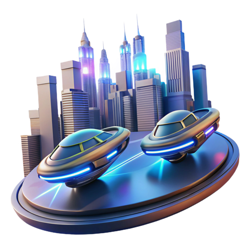 beautiful traditional Futuristic Cityscape 3D Illustration 4K png