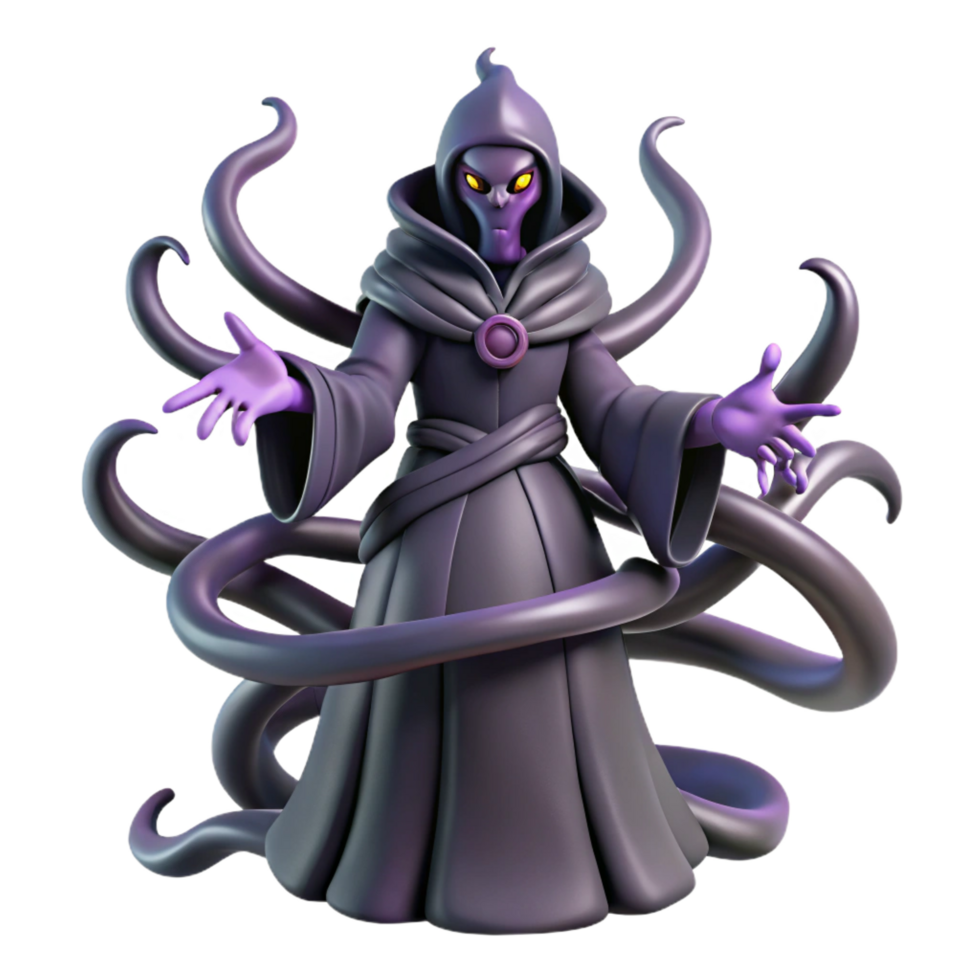 magnificent minimalist vibrant creative elegant minimalist 3D Render Mysterious Purple Hooded Figure genuine authentic detailed png