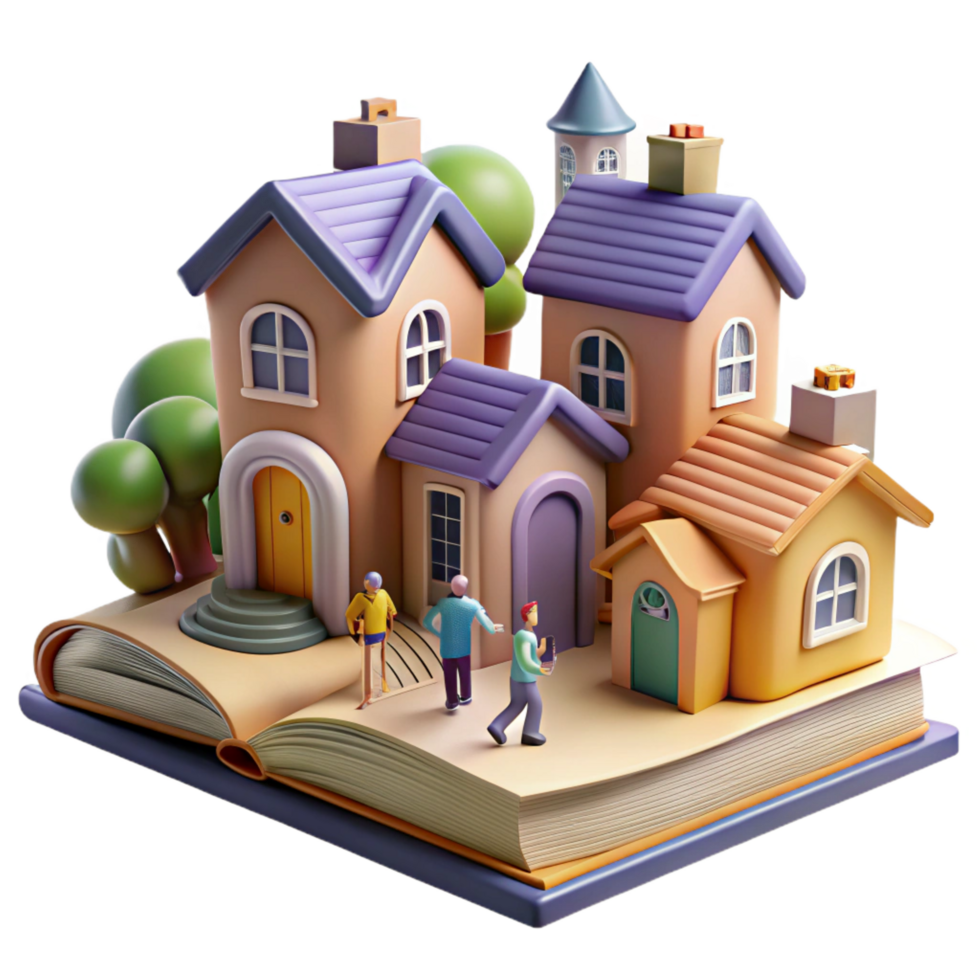 A book with a house on top of it png