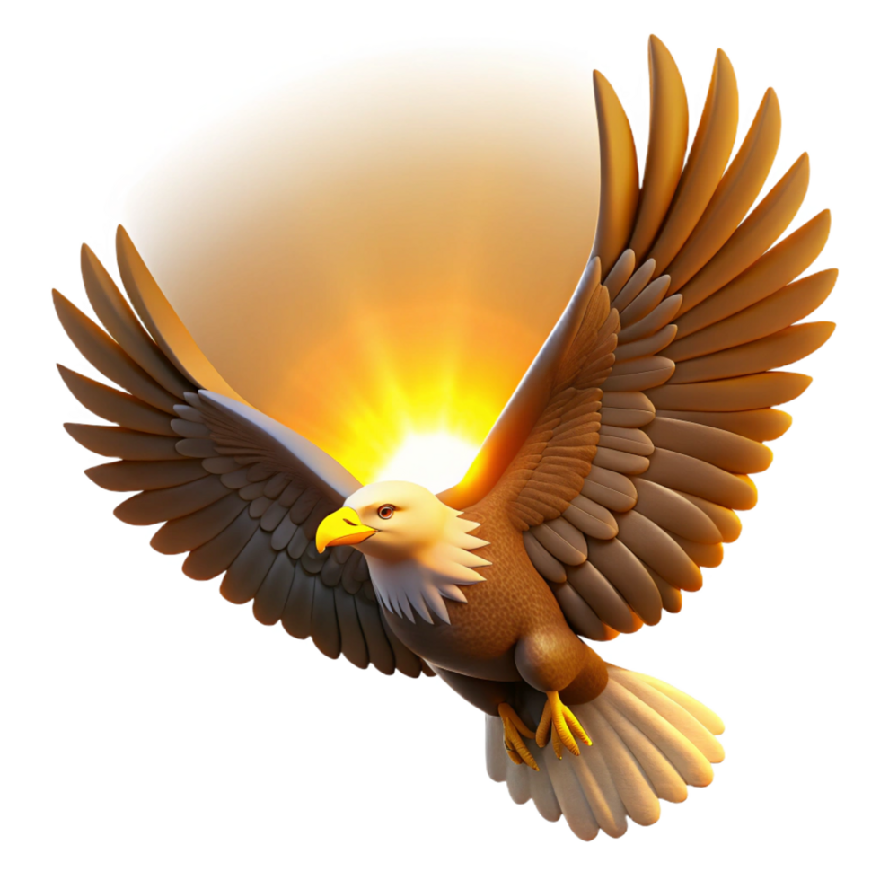 An eagle flying with its wings spread open png