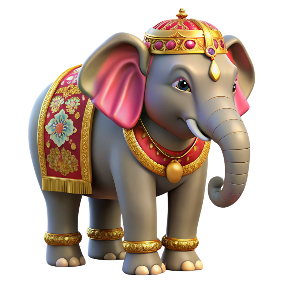 wonderful modern stunning minimalist Regal Elephant 3D Render high quality authentic png