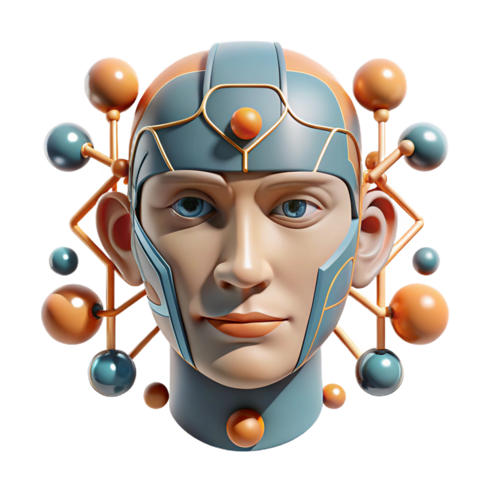 stunning minimalist stunning rustic 3D Render of Futuristic Head premium high resolution png