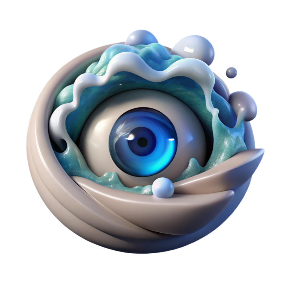 extraordinary rustic serene modern 3D Abstract Eye Orb Illustration professional high quality png