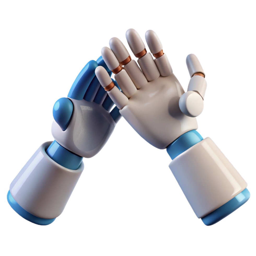 3D Render Robotic Hands Clapping png