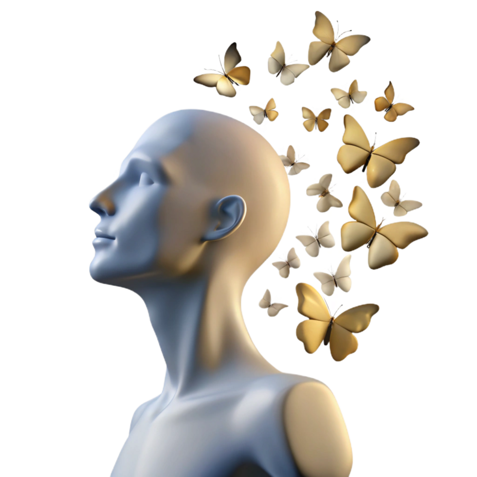 magnificent traditional beautiful creative Butterflies and Mind 3D Illustration authentic authentic png