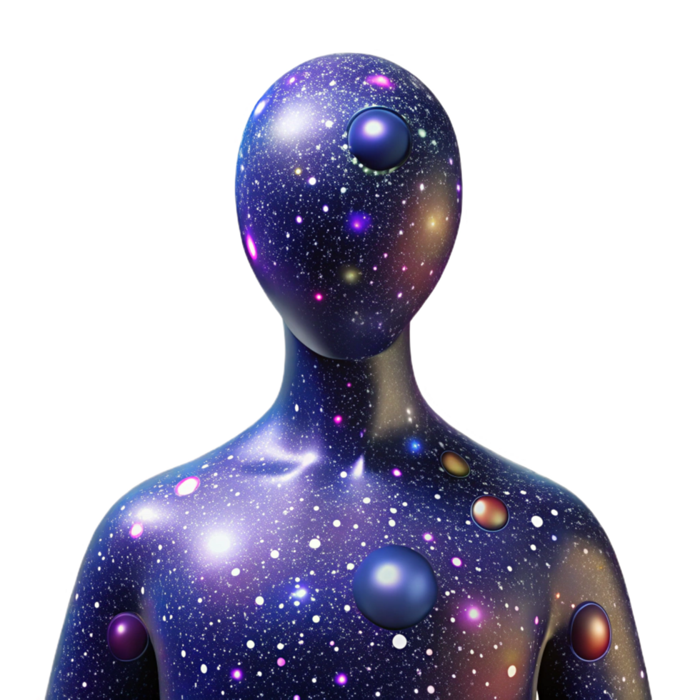 beautiful creative vibrant classic Cosmic Being 3D Illustration authentic high resolution png