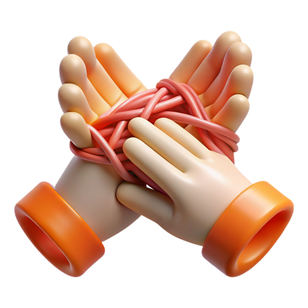 3D Illustration Tangled Threads, Problem Solving png
