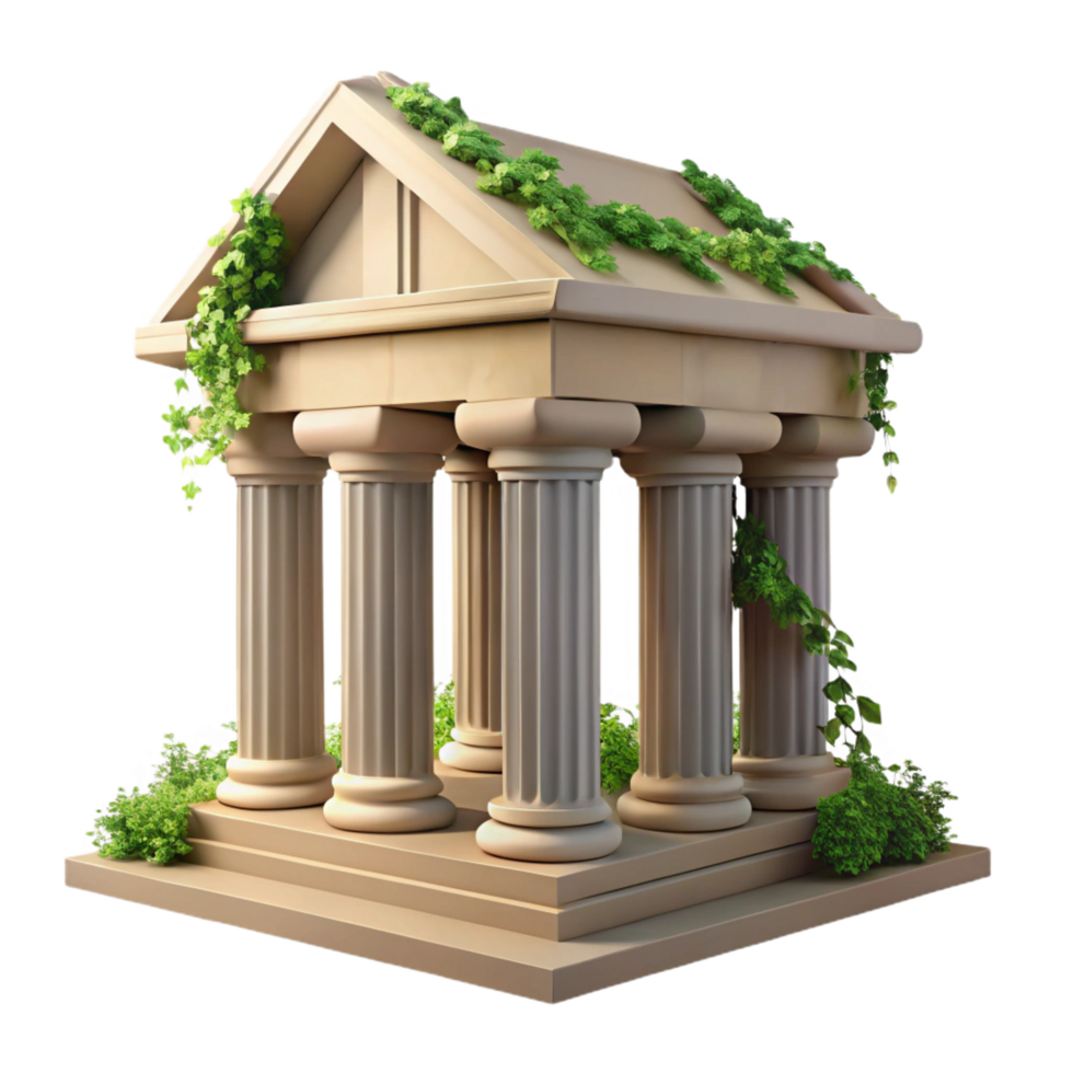 extraordinary contemporary extraordinary contemporary Overgrown Temple 3D Render detailed high quality png