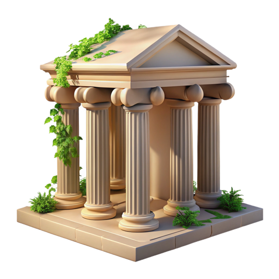 Ancient Temple 3D Render png