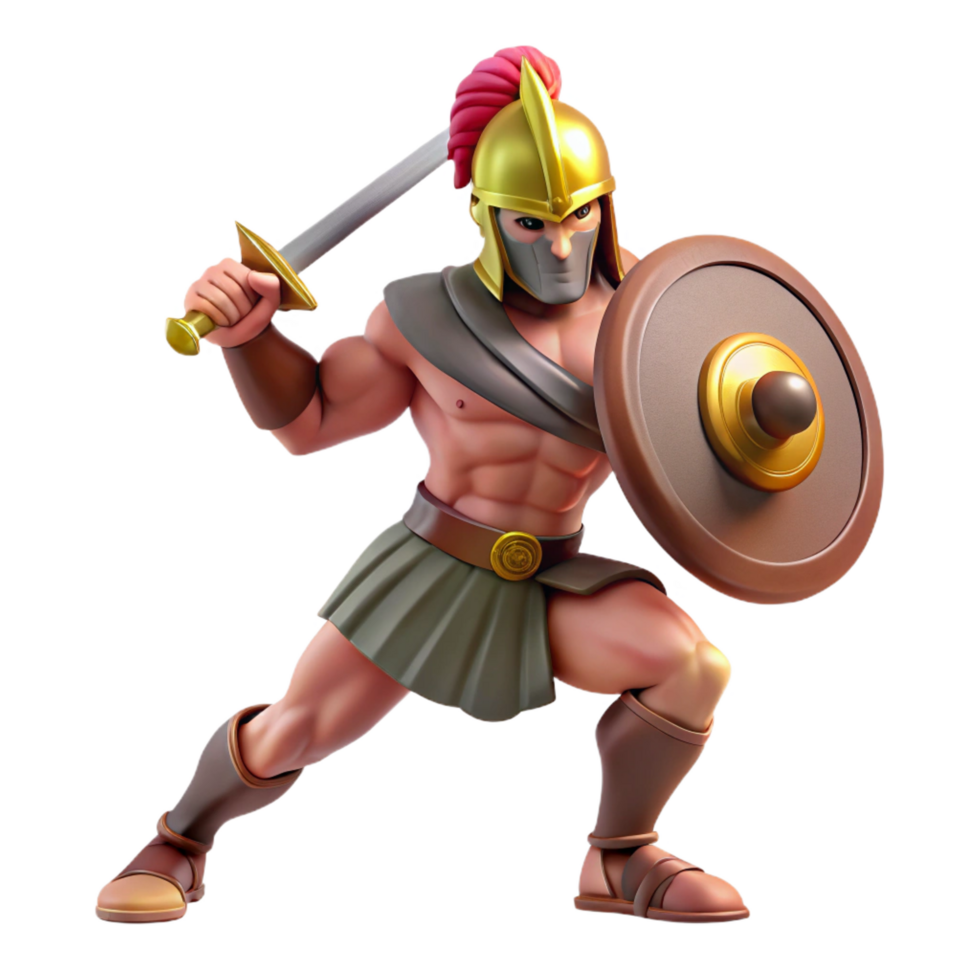 wonderful contemporary vibrant traditional 3D Gladiator Illustration authentic high resolution png