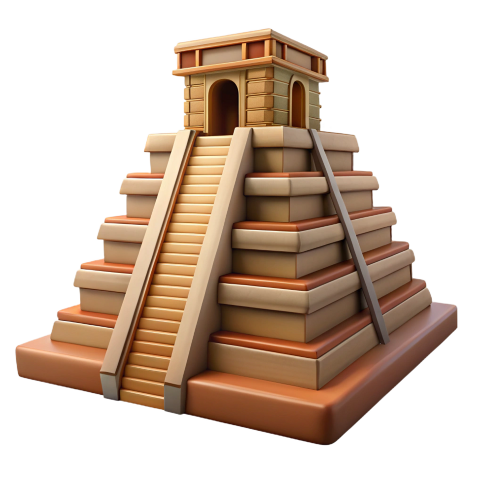 dramatic artistic impressive minimalist 3D Model Ancient Pyramid Structure premium professional png