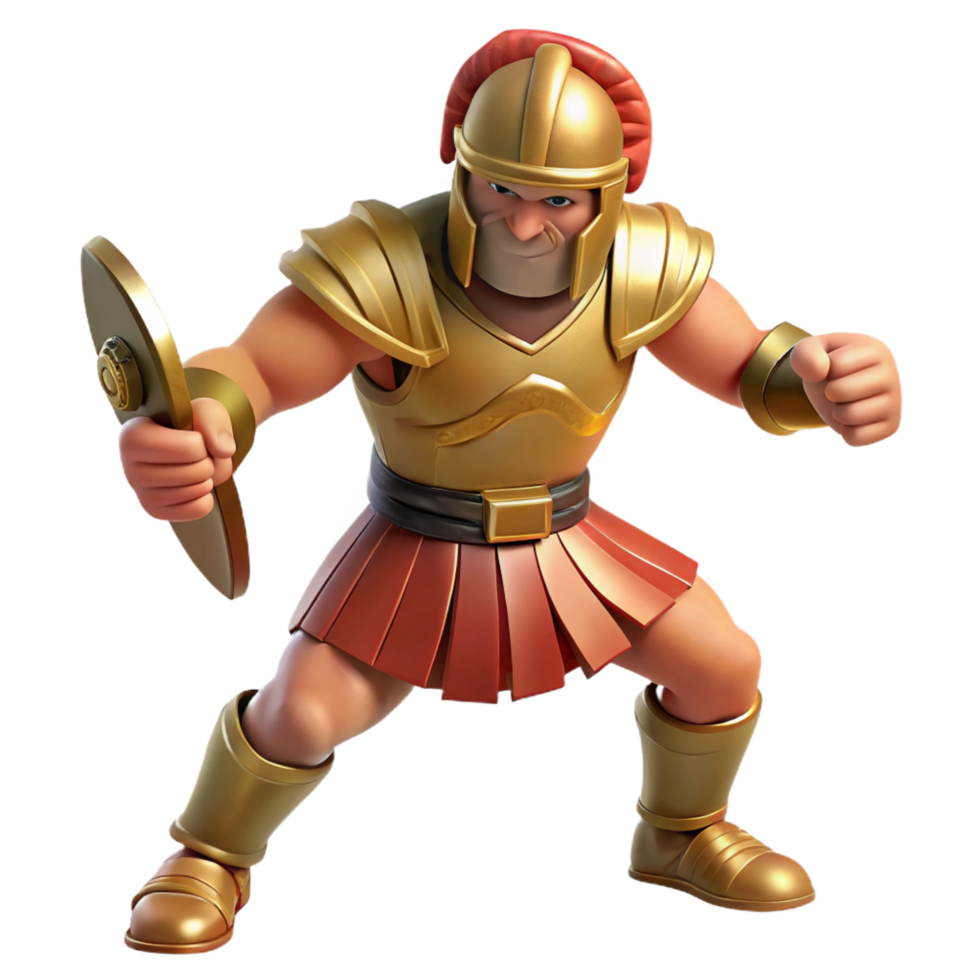 stunning modern impressive creative 3D Render Gold Armored Warrior Illustration high resolution exclusive png
