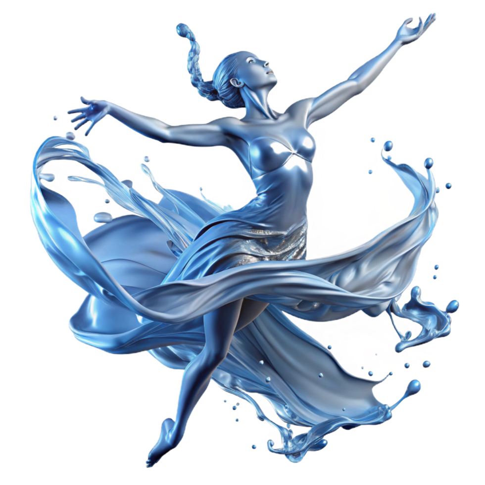 Liquid Dance 3D Ballerina in Blue png