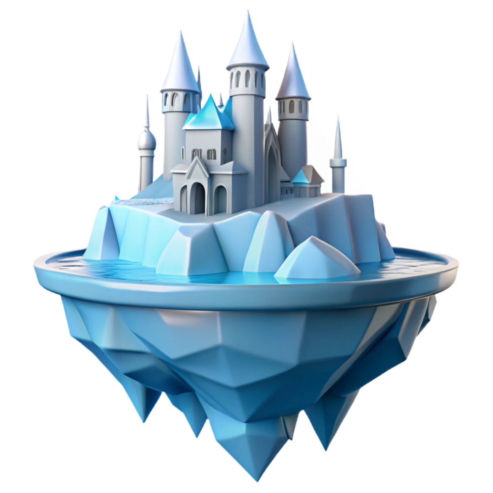 wonderful modern extraordinary traditional Floating Castle 3D Render professional original png