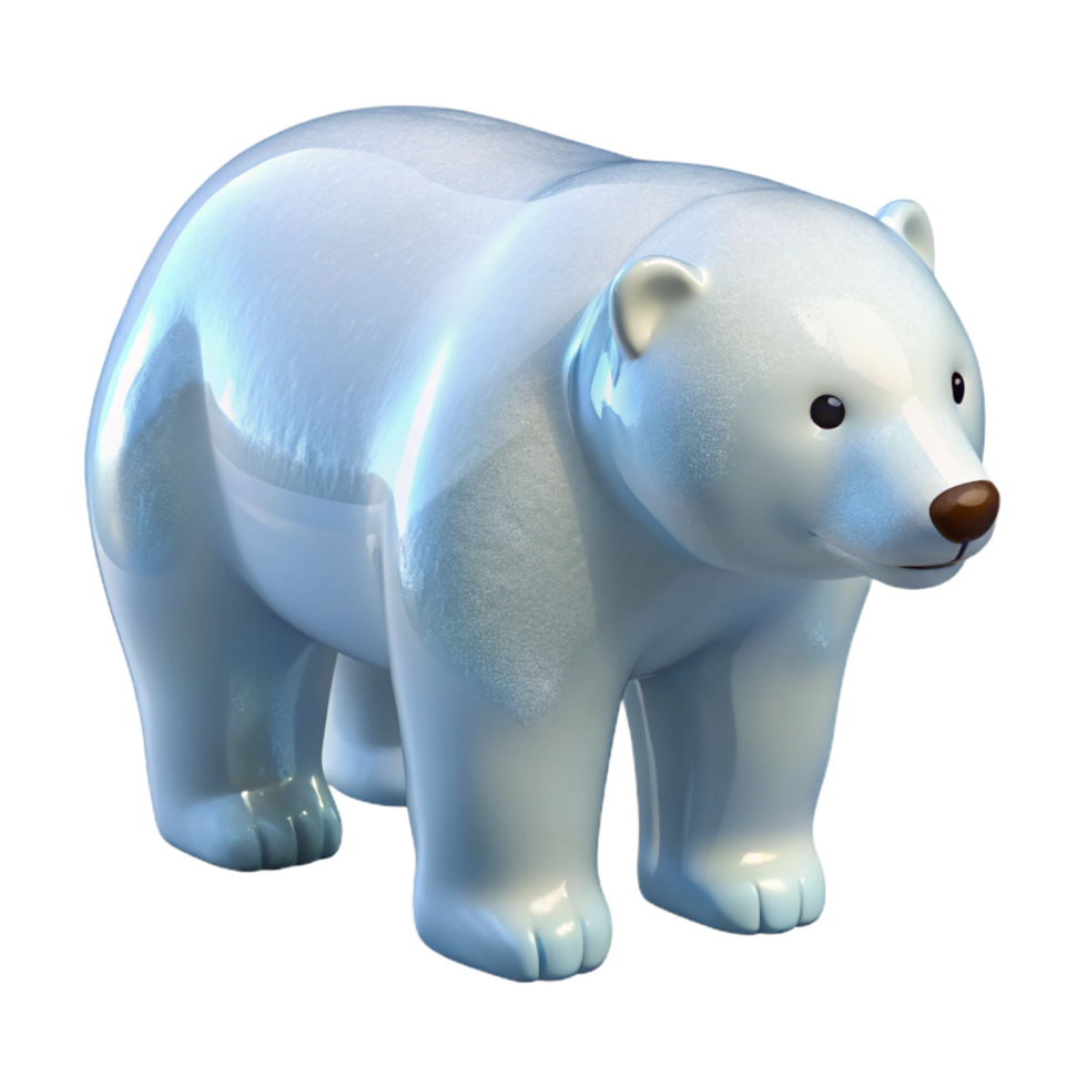 extraordinary traditional serene vintage 3D Render Polar Bear Model 4K genuine png