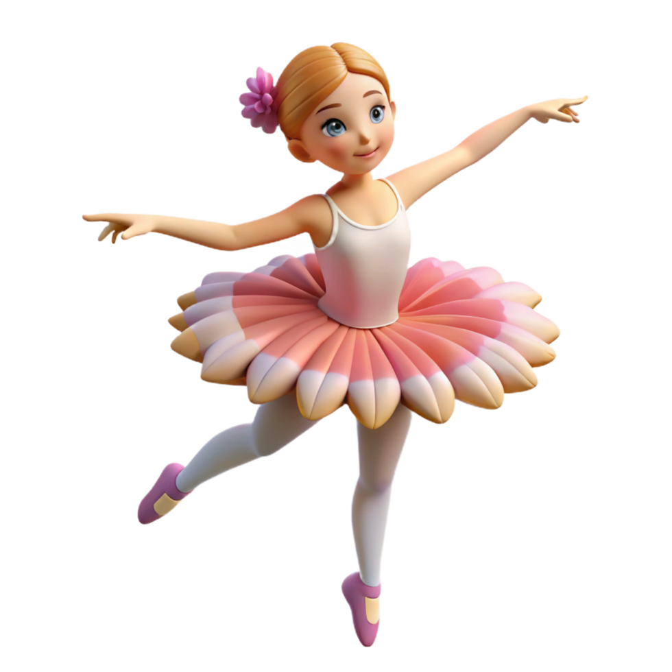 magnificent minimalist dramatic abstract Adorable 3D Ballerina Illustration original exclusive png