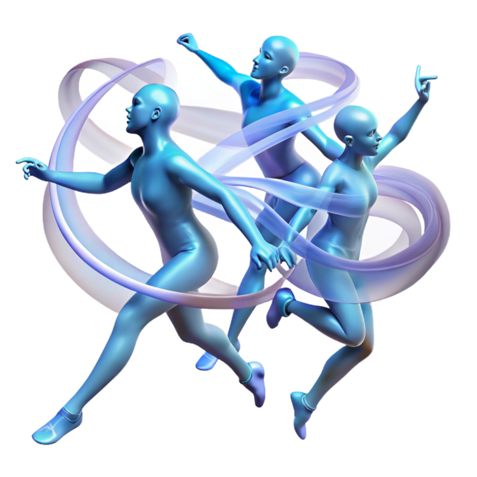 Abstract 3D Render of Runners png