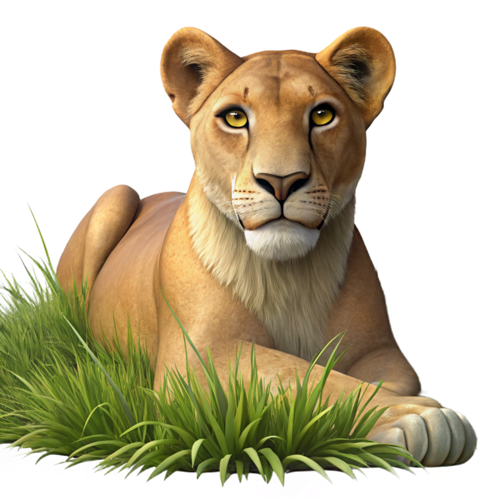 wonderful classic beautiful traditional Majestic Lioness 3D Render original high resolution png