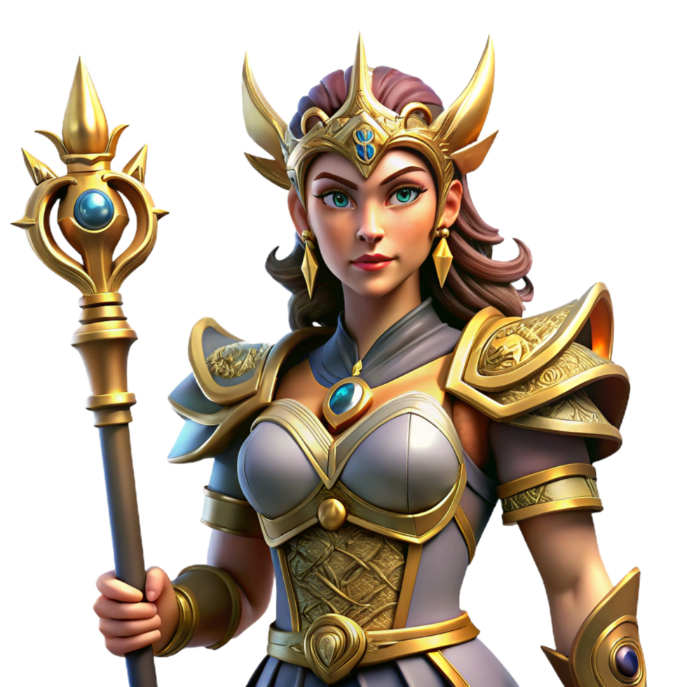 impressive rustic wonderful minimalist Fantasy Warrior Woman 3D Render original professional png