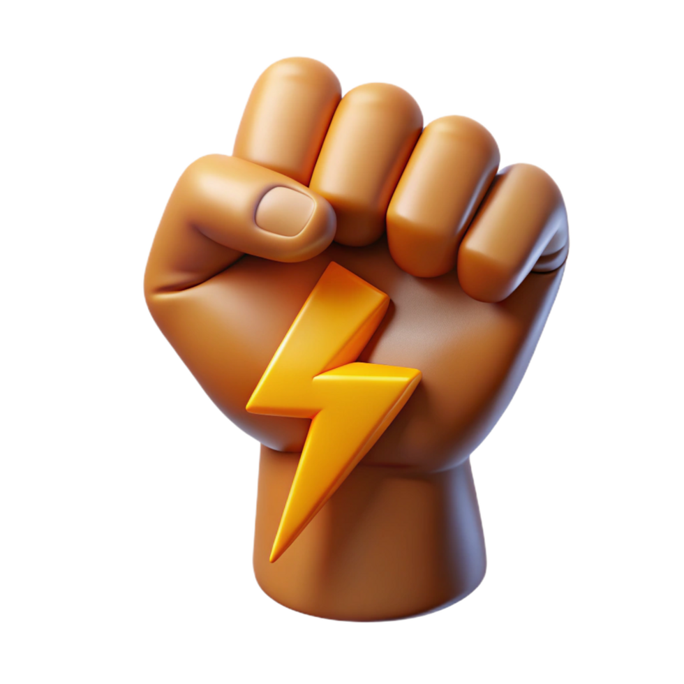 wonderful creative beautiful modern 3D Render Power Fist Illustration 4K high quality png