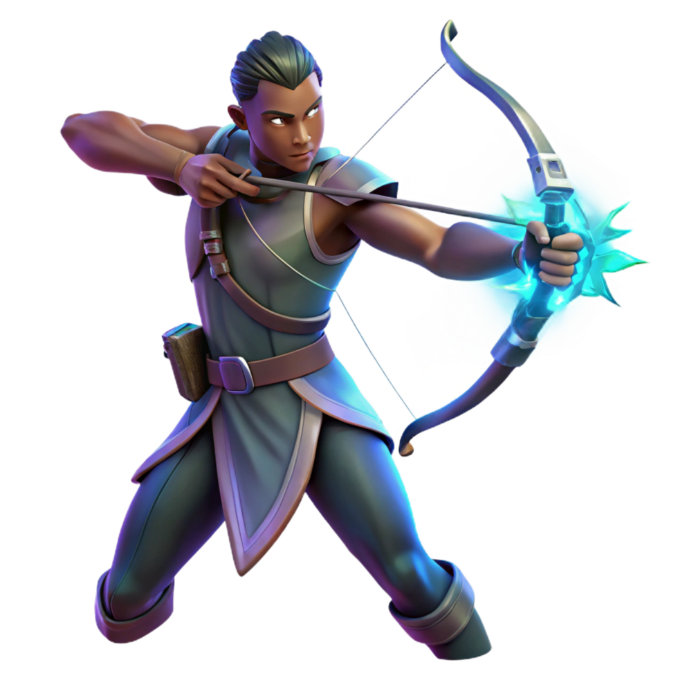 elegant minimalist beautiful rustic 3D Render Archer Illustration premium high resolution png