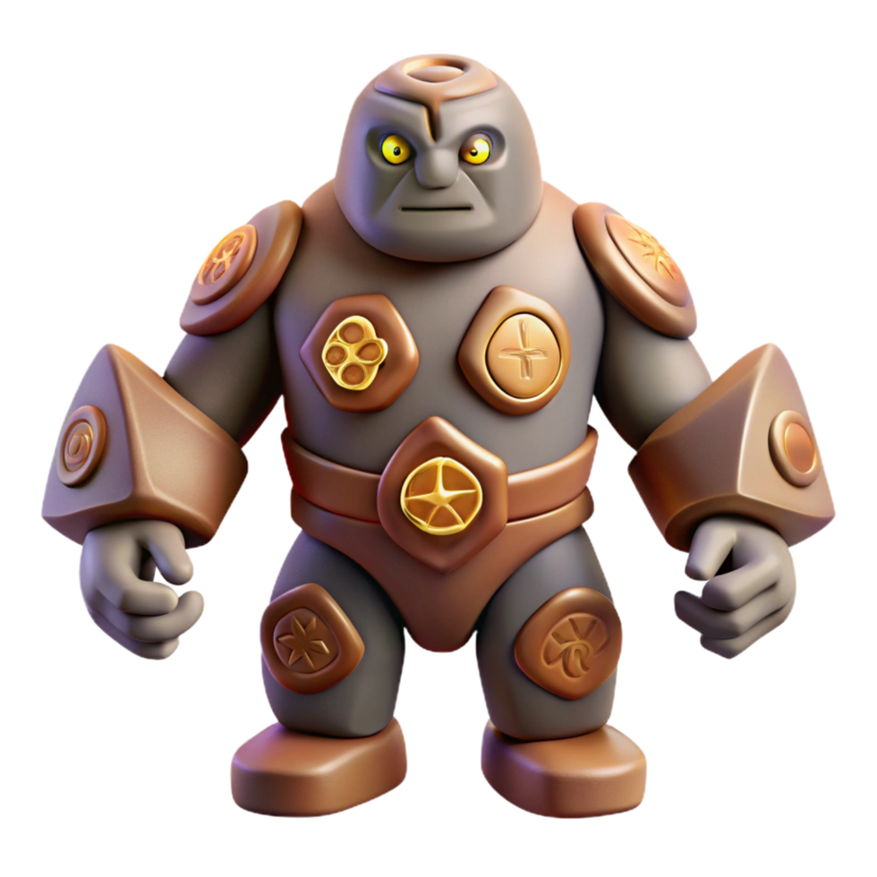 wonderful modern impressive artistic 3D Render Stone Golem Illustration exclusive exclusive png