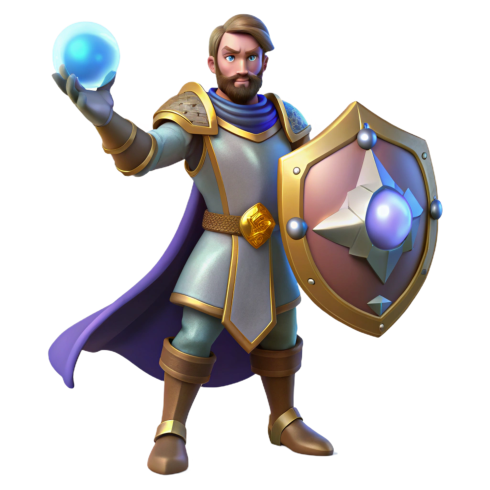 magnificent traditional vibrant abstract 3D Render of a Fantasy Knight premium 4K png