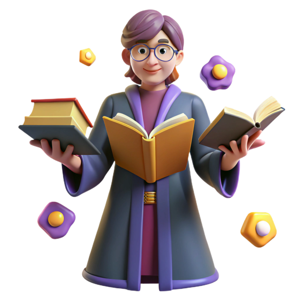 beautiful modern magnificent artistic 3D Render of a Wise Wizard high resolution 4K png