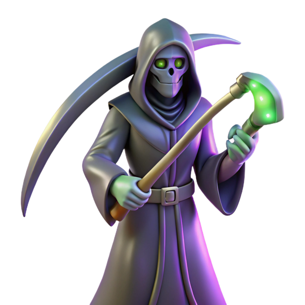 wonderful classic elegant traditional Grim Reaper 3D Render original high resolution png