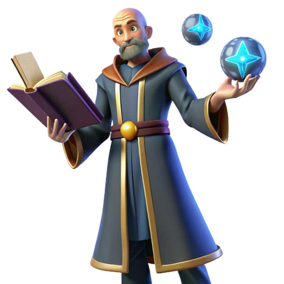wonderful contemporary magnificent abstract Wise Wizard 3D Render original authentic png