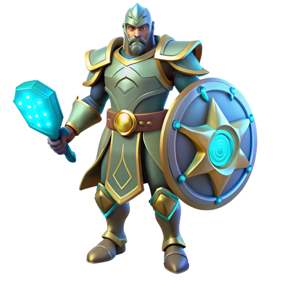 elegant creative beautiful traditional Fantasy 3D Knight Illustration genuine original png